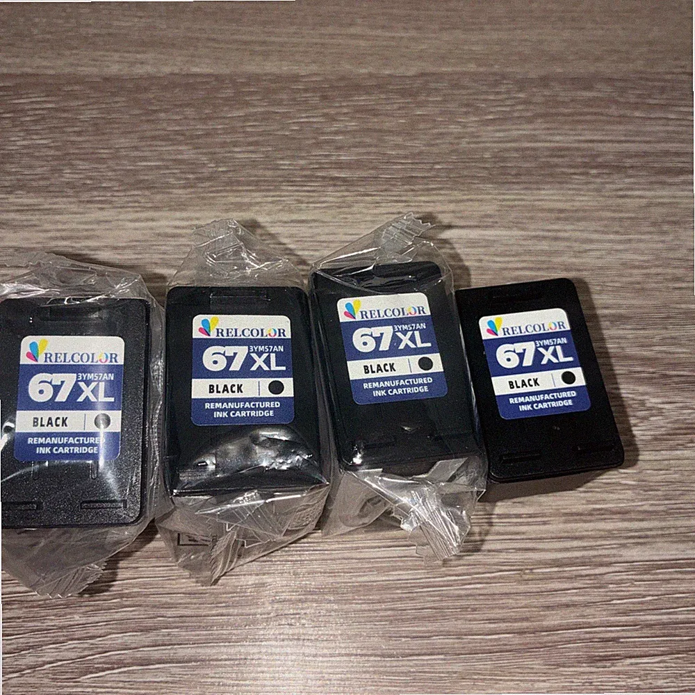 67XL Ink Cartridge Black 4 Pack Replacement HP DeskJet ENVY Printer Ink Lot Of 4
