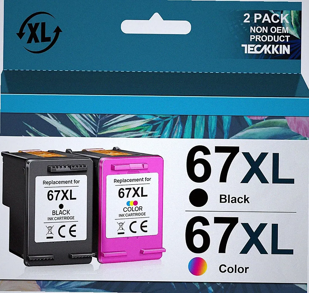 67XL Ink Cartridge Black/Color Combo Pack Replacement for HP Ink 67 67XL Prin...