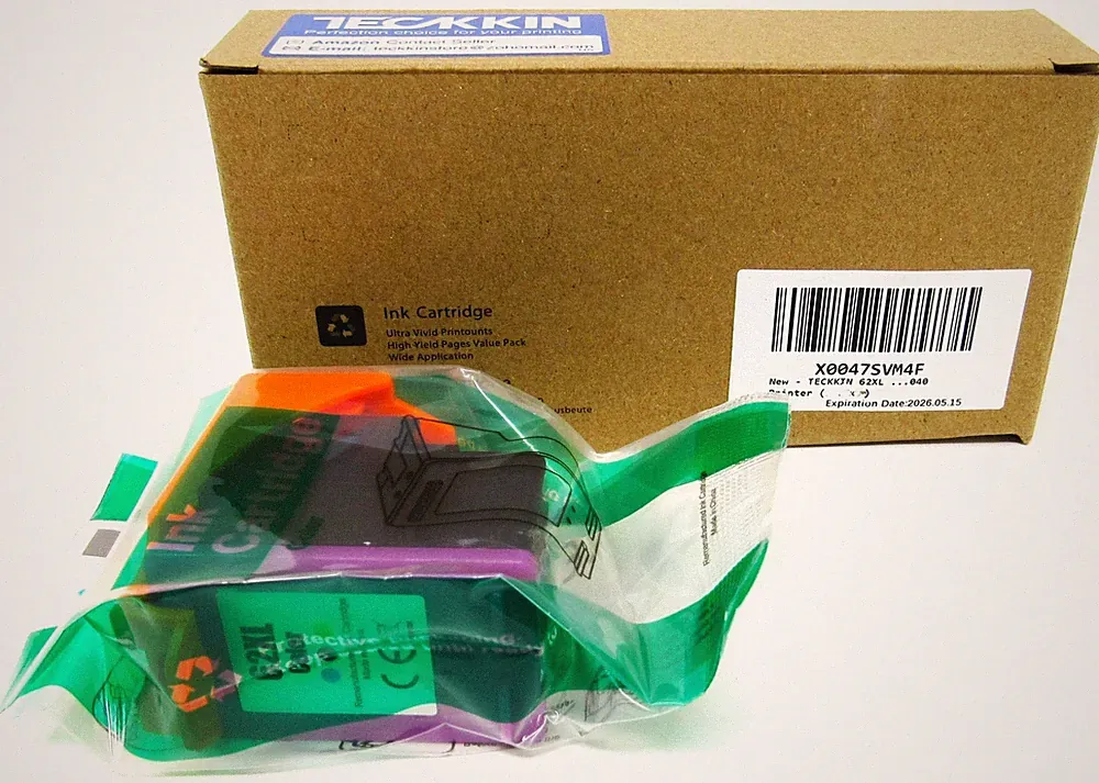Ink Cartridge Color 62XL TECKKIN X0047SVM4F HP Office Jet Envy Desk Jet NEW FS