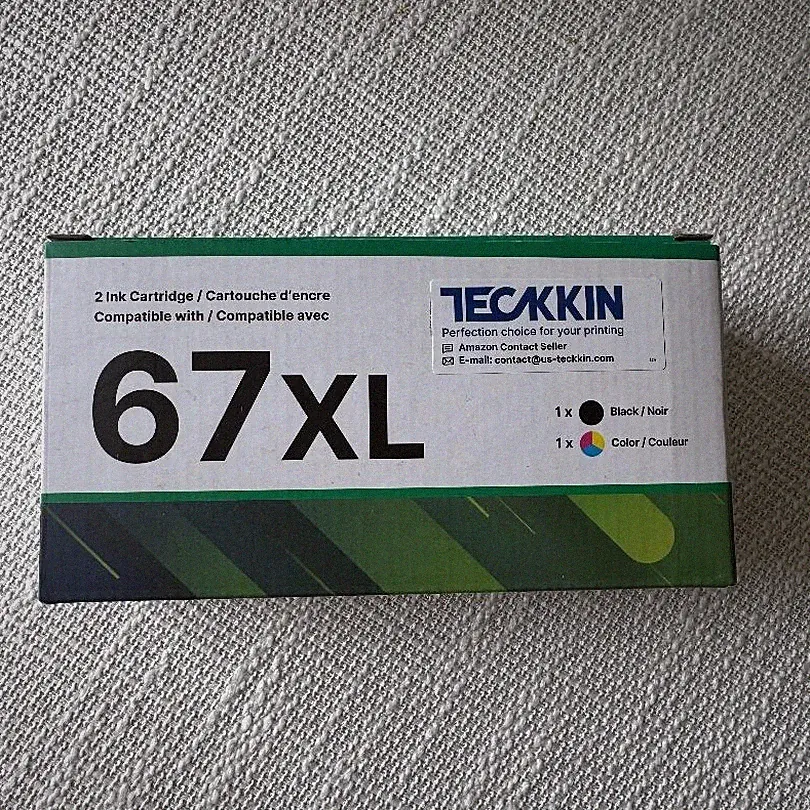 TECKKIN 67XL Black/Color Combo Pack Ink Cartridges for HP DeskJet Envy Pro