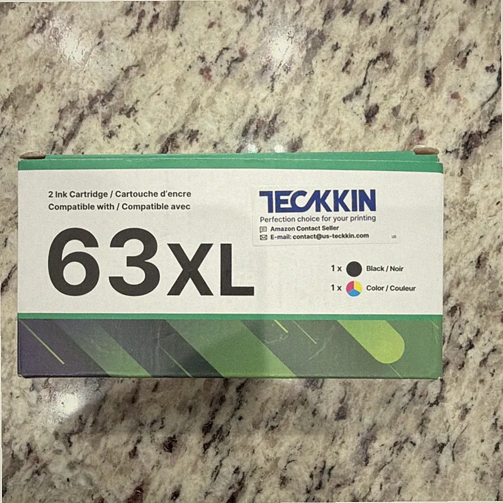 Teckkin Compatible Ink Cartridge Set 63XL for HP Black Tri-Color