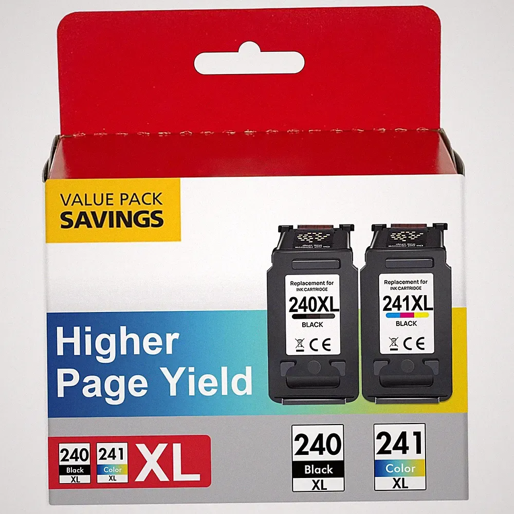TECKKIN PG-240XL/CL-241XL Ink Cartridges Replacement for Canon 240XL 241XL Co...